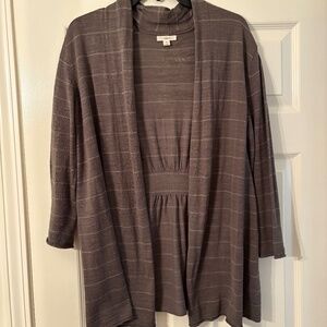 CASTON, gray with subtle gray stripe, M, 3/4 sleeve